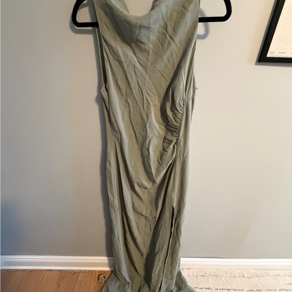 Reformation Elegant Olive Green Sleeveless Dress